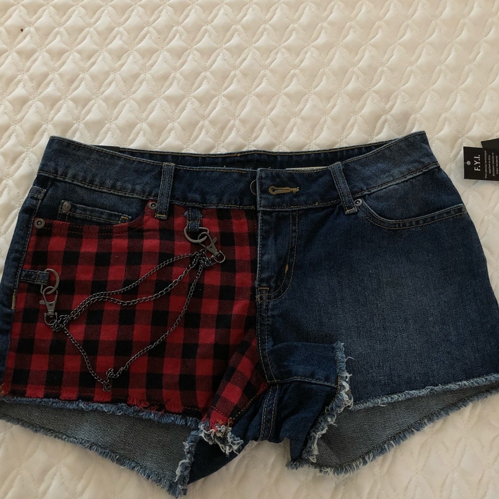 🆕Plaid & Denim Cutoffs Short by Blackheart SZ 5
